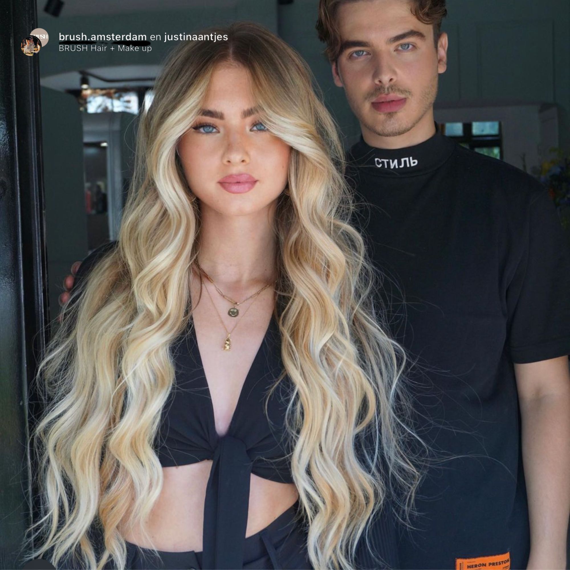 Influencer Jordan with hair by Justin at BRUSH Amsterdam