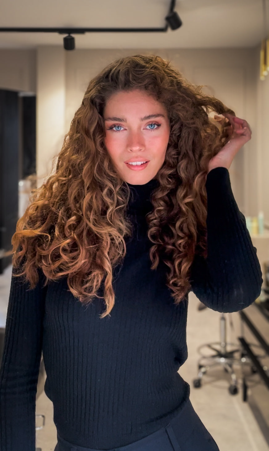 After curly hair treatment at BRUSH Amsterdam