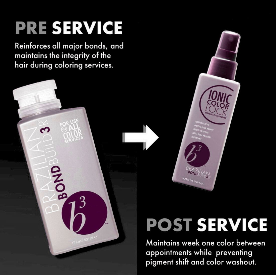B3 BRAZILIAN BOND BUILDER IONIC COLOR LOCK SPRAY Leave - in - BRUSH