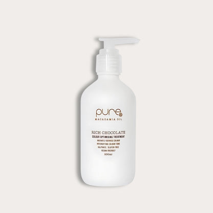 Pure Organic Rich Chocolate Hair Color Treatment for deep brown shine and nourishment.